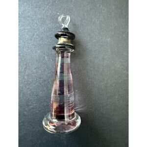 Handblown Glass Lighthouse Ornament Coastal Cottagecore Beachy Nautical 3”
